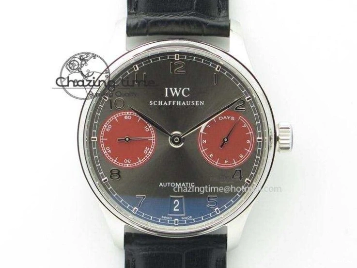 MIROTIME 0211 Portuguese Tourbillon IW504602 RG ZF Best Edition White Dial on Brown Leather Strap Stretchable 7178